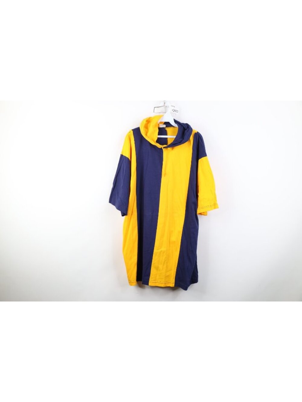 Deadstock Vintage 90s Mens XL Striped University of Michigan Hooded T-Shirt